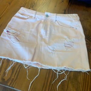 distressed mini skirt